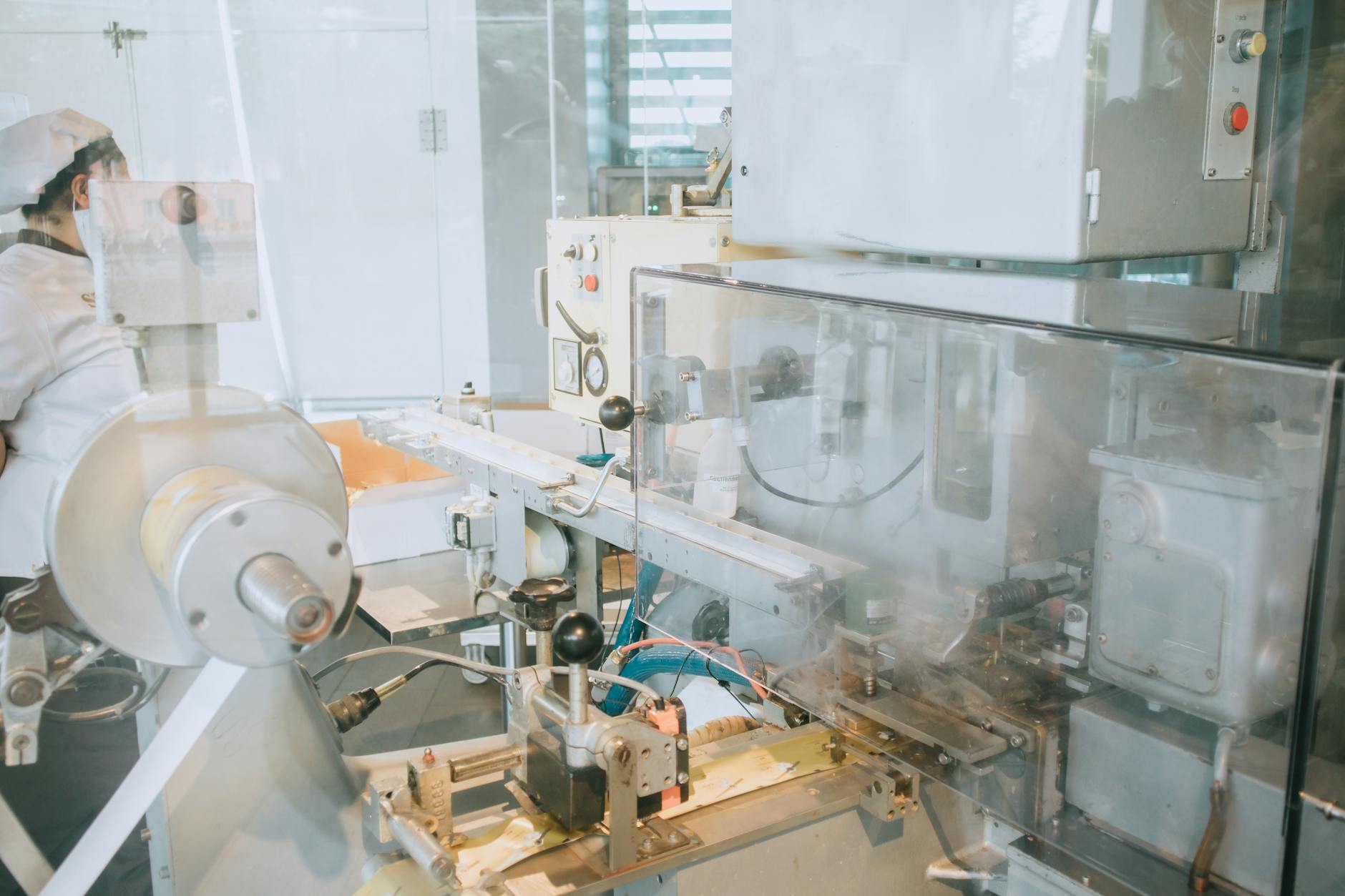 Modern production line inside a manufacturing facility